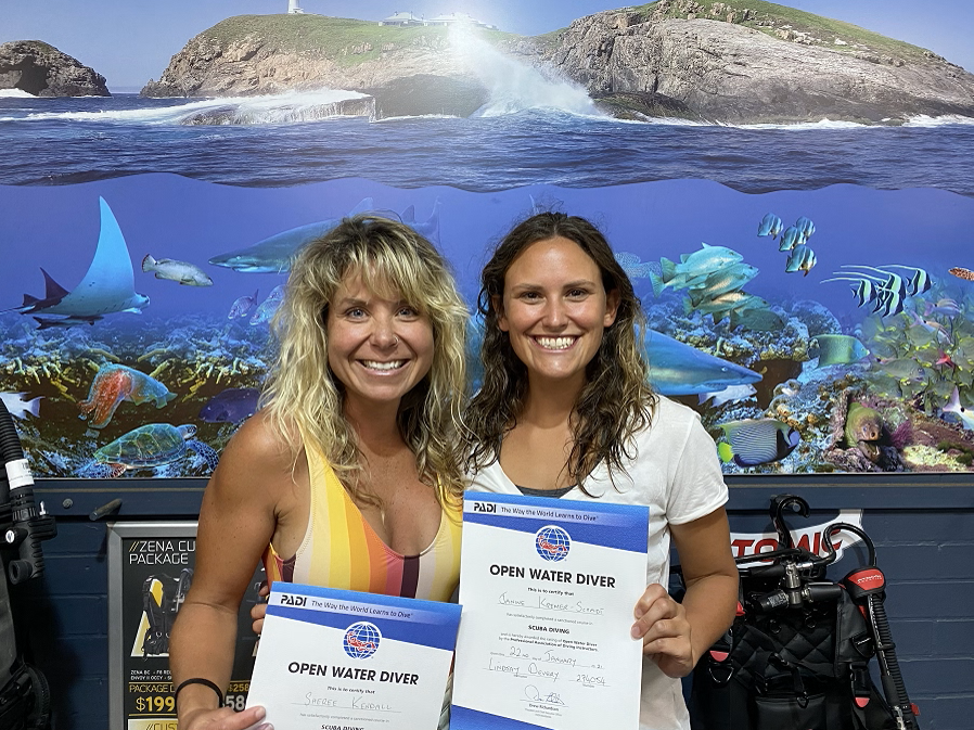 Students newly certified Open Water Scuba Divers