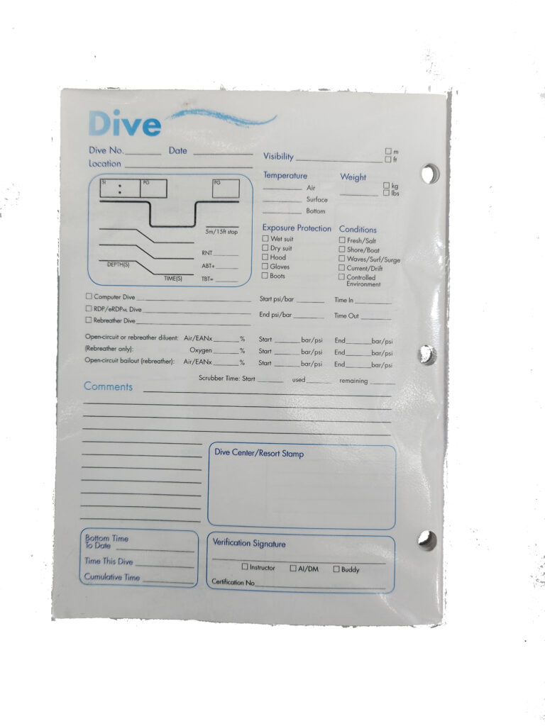 Dive Log Pages 20pack JettyDive