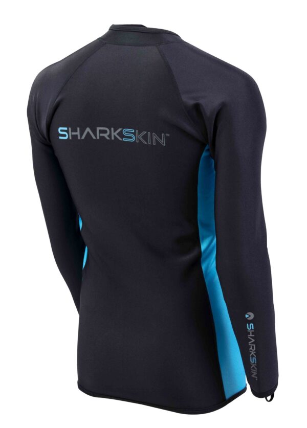 Sharkskin Chillproof Long Sleeve Full Zip Blue Back