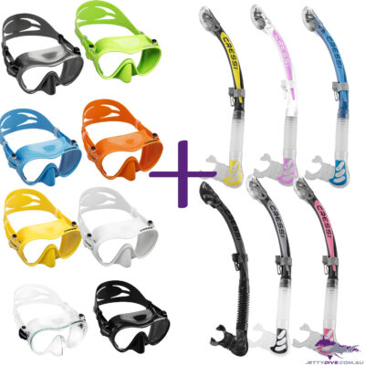 Cressi F1 Mask and Snorkel Set in all colours