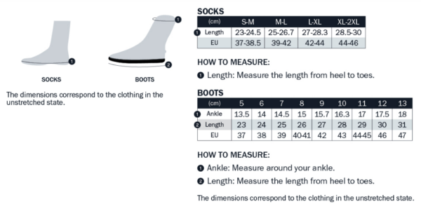 Enth Degree Boot Sizing Chart