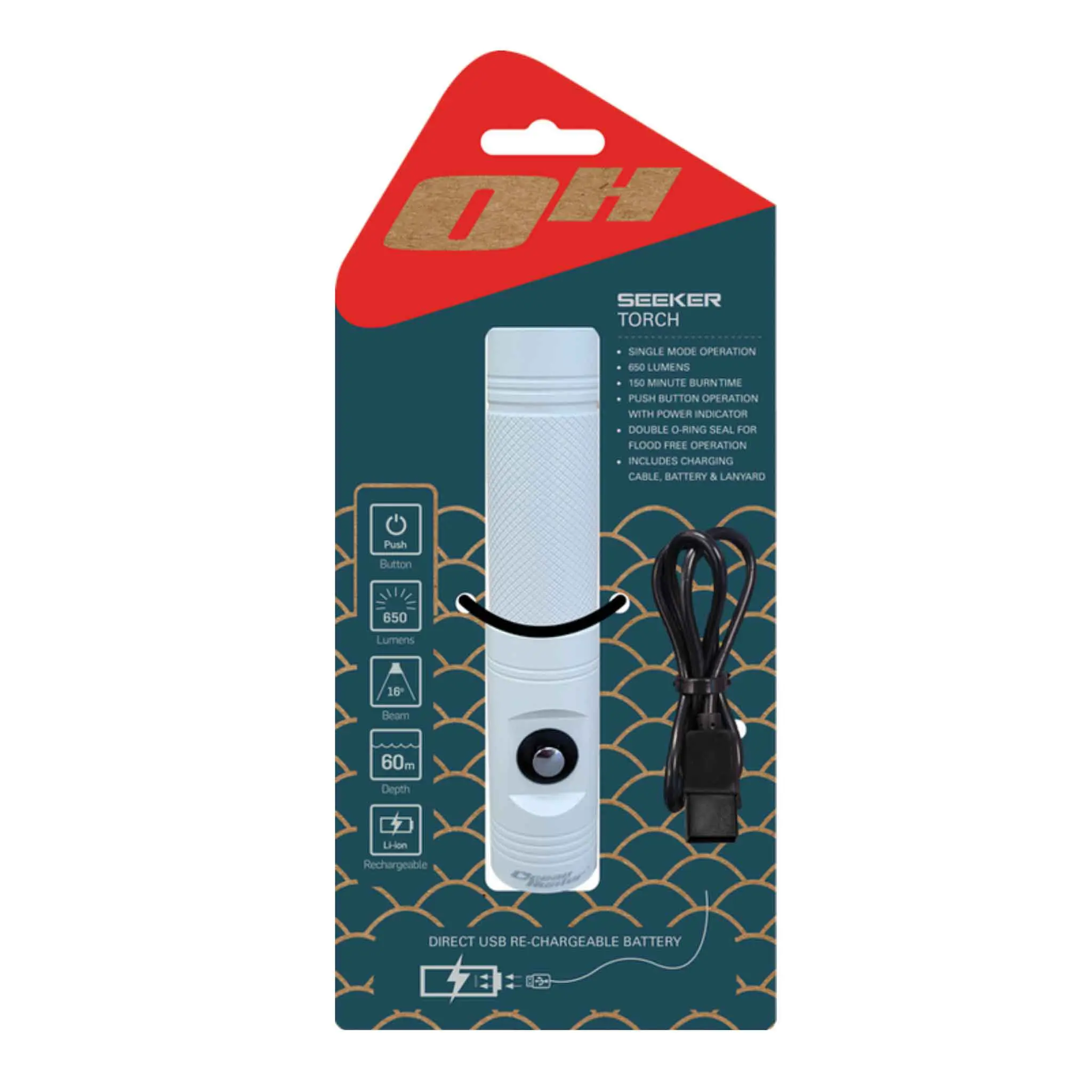 Ocean Hunter Seeker Torch White Packaged
