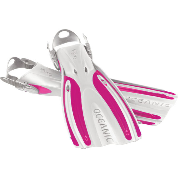 Oceanic Viper Open Heel Fins White Pink