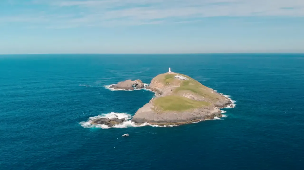 south solitary island drone shot