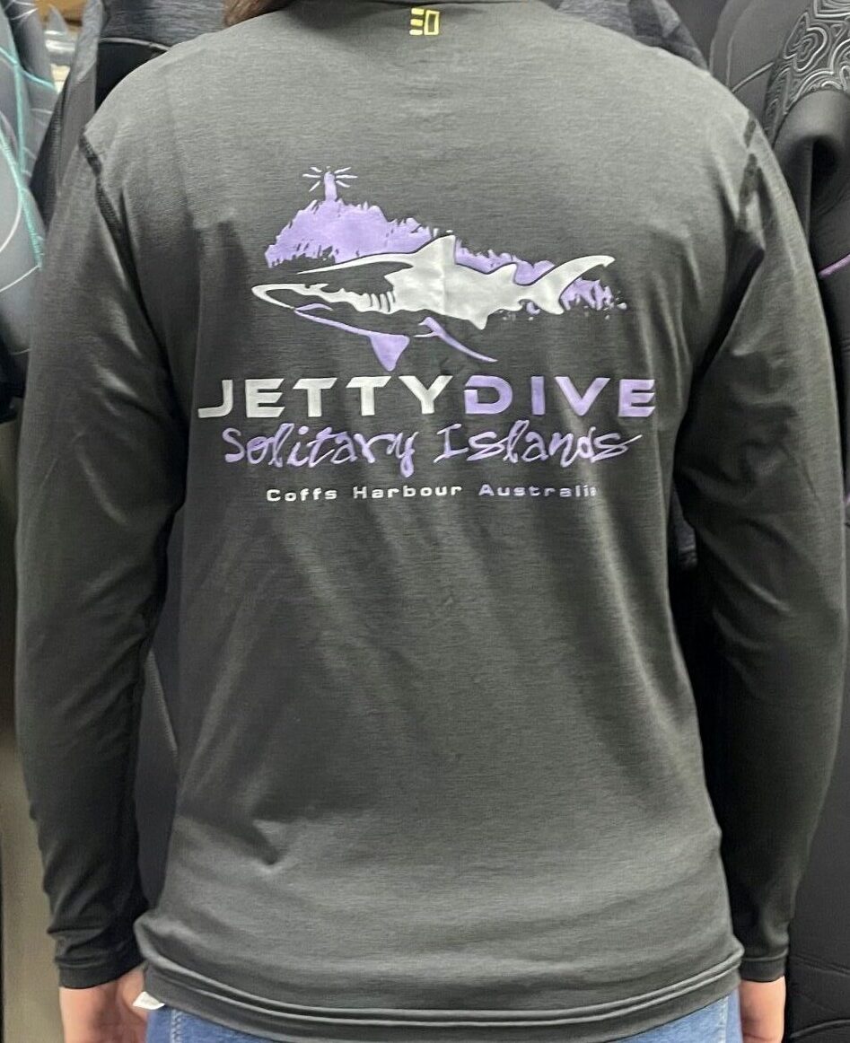 Jetty Dive Logo Enth Degree Reflex long sleeve Rashie charcoal back
