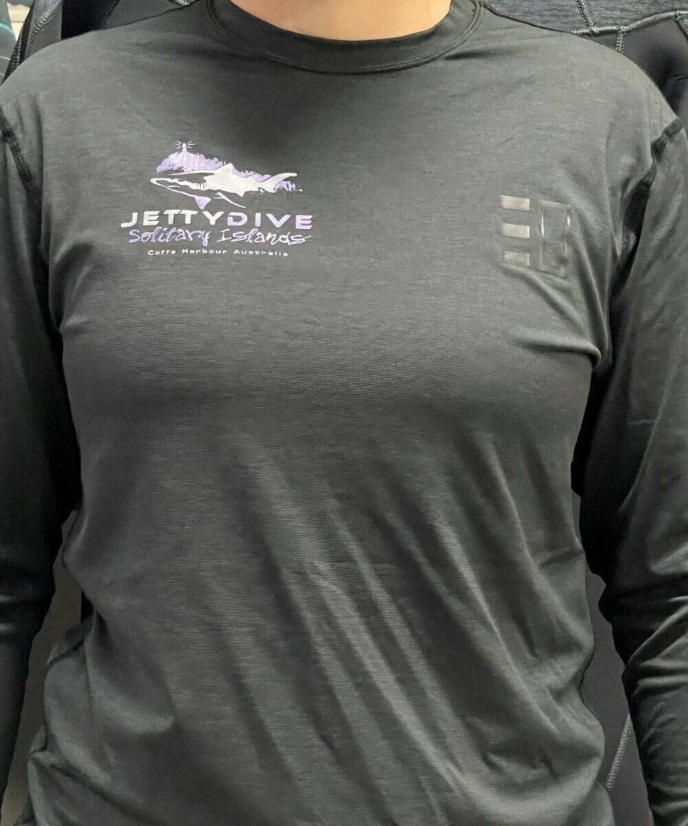 Jetty Dive Logo Enth Degree Reflex long sleeve Rashie charcoal front