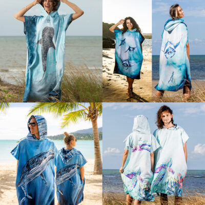 Ocean Armour Hooded Towel Poncho All Designs